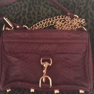Rebecca Minkoff Mini MAC Bag Plum Embossed Leather